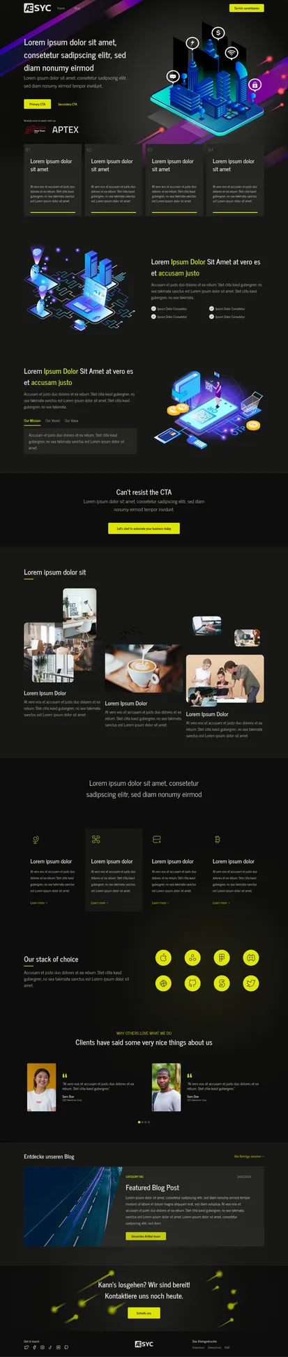 Página de inicio del sitio web de Aesyc, asociación empresarial